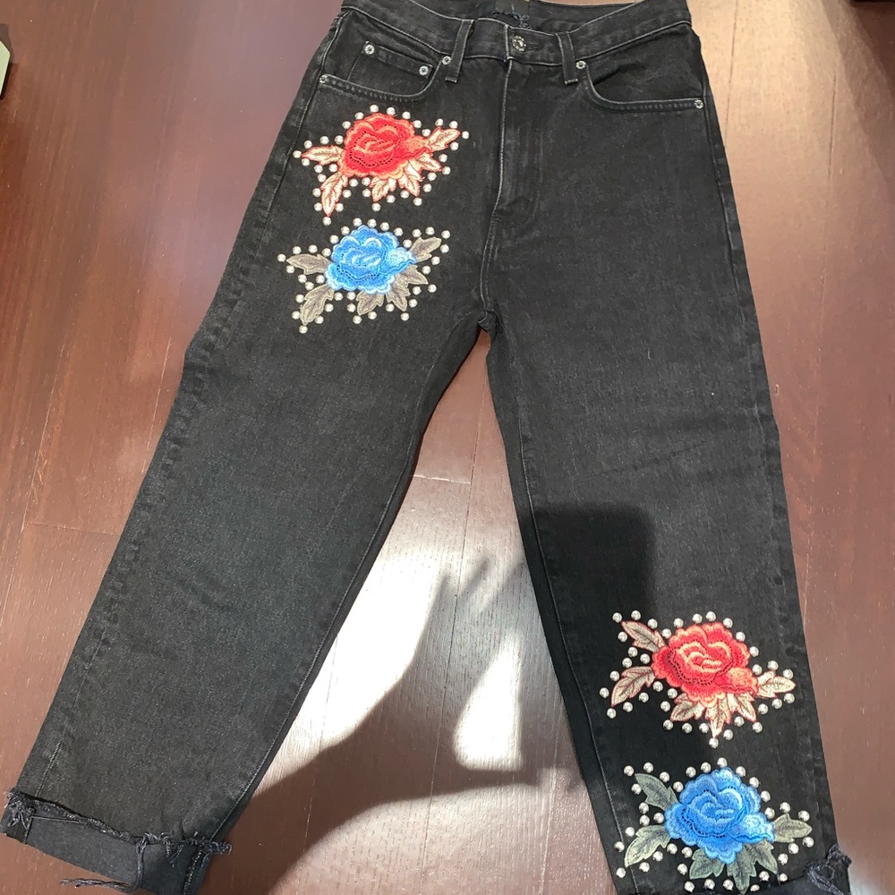 CARMAR jeans with flower embroidery